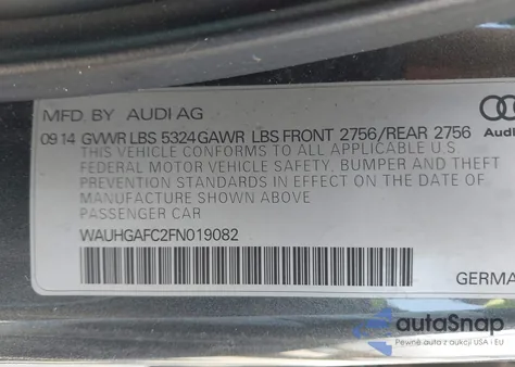 2015 Audi A6 Prestige from USA, damaged, VIN WAUHGAFC2FN019082